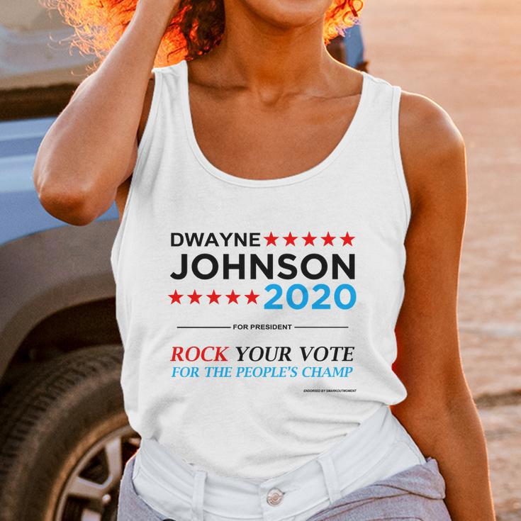 Vote The Rock 2020 President Dwayne Johnson Election Black T-Shirt Unisex Tank Top Gifts for Women