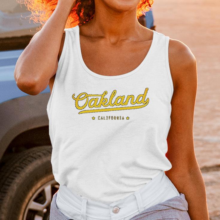 Yellow Vintage Retro Oakland California Bay Area Unisex Tank Top Gifts for Women