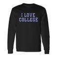 Charlie Hustle Unisex Vintage Grey I Love College Unisex Long Sleeve Gifts ideas