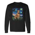 Starry Night Cattle Dog Colorful Unisex Long Sleeve Gifts ideas