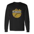 Vintage Downtown Milwaukee Wisconsin Skyline Baseball Unisex Long Sleeve Gifts ideas