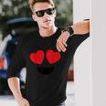 Cute Heart Eyes Emoji Face Halloween Costume Love Unisex Long Sleeve Gifts for Him