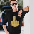 Middle Finger Emoji Tshirt Unisex Long Sleeve Gifts for Him