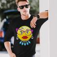 Smiling Emojis Lady Bling Face Glasses Costume Unisex Long Sleeve Gifts for Him