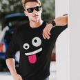 Wild Silly Crazy Eyes Zany Face Emojis Halloween Costume Unisex Long Sleeve Gifts for Him