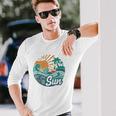 Here Comes The Sun Vintage Style Retro 60S Summer Gift Unisex Long Sleeve Gifts for Him