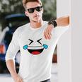 Emojis Costume Crying Laughing Emoticon Tears Unisex Long Sleeve Gifts for Him