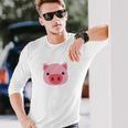 Pig Emoji Cute Porky Head DesignLittle Pink Pig T Shirt Unisex Long Sleeve Gifts for Him