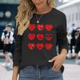 Heart Emojis Valentines Day Funny Emoticons Unisex Long Sleeve Gifts for Her