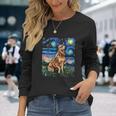 Starry Night Cattle Dog Colorful Unisex Long Sleeve Gifts for Her