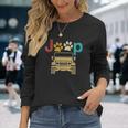 Vintage Jeeps Retro 70S Sunset Paws Print Dog Cat Lover Gift Unisex Long Sleeve Gifts for Her