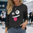 Wild Silly Crazy Eyes Zany Face Emojis Halloween Costume Unisex Long Sleeve Gifts for Her