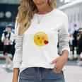 Winky Face Smiley With Heart Kiss Emoji Unisex Long Sleeve Gifts for Her