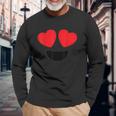 Cute Heart Eyes Emoji Face Halloween Costume Love Unisex Long Sleeve Gifts for Old Men