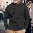 Halloween Emojis Costume Winking Face Wink Emoticon Unisex Long Sleeve Gifts for Old Men