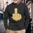 Middle Finger Emoji Tshirt Unisex Long Sleeve Gifts for Old Men