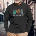 Peace Love Sanitize Funny Social Distancing Unisex Long Sleeve Gifts for Old Men