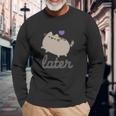 Pusheen Ladies The Catthe Cat Vintage Juniors Unisex Long Sleeve Gifts for Old Men