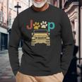 Vintage Jeeps Retro 70S Sunset Paws Print Dog Cat Lover Gift Unisex Long Sleeve Gifts for Old Men