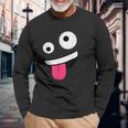 Wild Silly Crazy Eyes Zany Face Emojis Halloween Costume Unisex Long Sleeve Gifts for Old Men