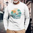 Here Comes The Sun Vintage Style Retro 60S Summer Gift Unisex Long Sleeve Gifts for Old Men