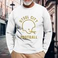 The Steel City Vintage Pittsburgh Football Unisex Long Sleeve Gifts for Old Men