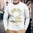 The Steel City Vintage Pittsburgh Football Unisex Long Sleeve Gifts for Old Men