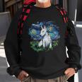 Bull Terrier Starry Night Impressionist Dog Art Sweatshirt Gifts for Old Men