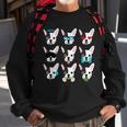 Emoji Boston Terrier Dog Face Sweatshirt Gifts for Old Men