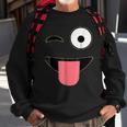 Halloween Costume Emoji Face Wink Eye Tongue Sweatshirt Gifts for Old Men