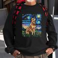 Starry Night Cattle Dog Colorful Sweatshirt Gifts for Old Men