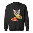 Cat Eating Taco And Pizza Shirt Funny Kitty By Zany Brainy Sweatshirt