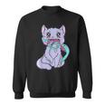 Creepy Kawaii Anime Cat Horror Pastel Goth Sweatshirt