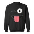 Halloween Costume Emoji Face Wink Eye Tongue Sweatshirt