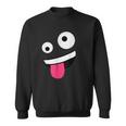 Wild Silly Crazy Eyes Zany Face Emojis Halloween Costume Sweatshirt