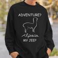 Adventure Alpaca My Jeep Road Trip Adventures Sweatshirt Gifts for Him