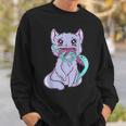 Creepy Kawaii Anime Cat Horror Pastel Goth Sweatshirt Gifts for Him