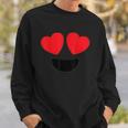 Cute Heart Eyes Emoji Face Halloween Costume Love Sweatshirt Gifts for Him