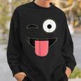 Halloween Costume Emoji Face Wink Eye Tongue Sweatshirt Gifts for Him