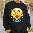 Smiling Emojis Lady Bling Face Glasses Costume Sweatshirt Gifts for Him