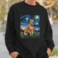 Starry Night Cattle Dog Colorful Sweatshirt Gifts for Him