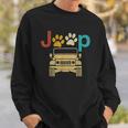 Vintage Jeeps Retro 70S Sunset Paws Print Dog Cat Lover Gift Sweatshirt Gifts for Him