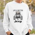 Pit Bull In A Jeep Sweatshirt Gifts for Him