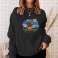 Brown Short Hair Dachshund Starry Night Dog Art By Aja Sweatshirt Gifts for Her