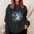 Bull Terrier Starry Night Impressionist Dog Art Sweatshirt Gifts for Her