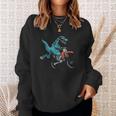 Funny Dino On Dirt Bike Trex Lover Rider Motorcycle Riding Sweatshirt Gifts for Her