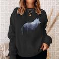 Lone Wolf Survives The Mountain Silhouette Art Sweatshirt Gifts for Her