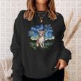 Tan Chihuahua Starry Night Impressionist Dog Art Sweatshirt Gifts for Her