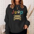 Vintage Jeeps Retro 70S Sunset Paws Print Dog Cat Lover Gift Sweatshirt Gifts for Her