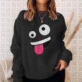 Wild Silly Crazy Eyes Zany Face Emojis Halloween Costume Sweatshirt Gifts for Her